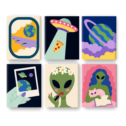 6 Mini Paintings | UFO Glam Set