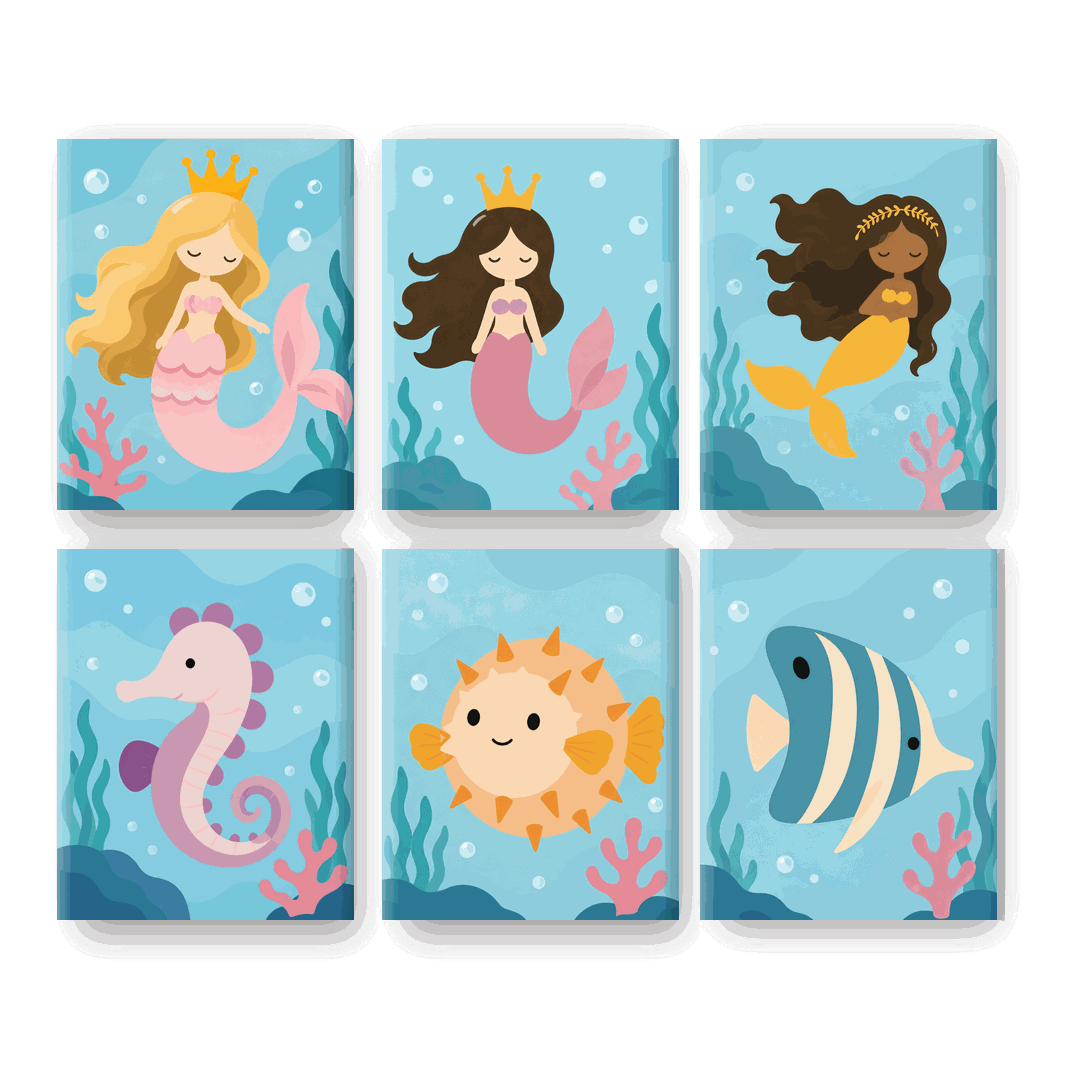 6 Mini Paintings | Onderwaterwereld Vrienden Set