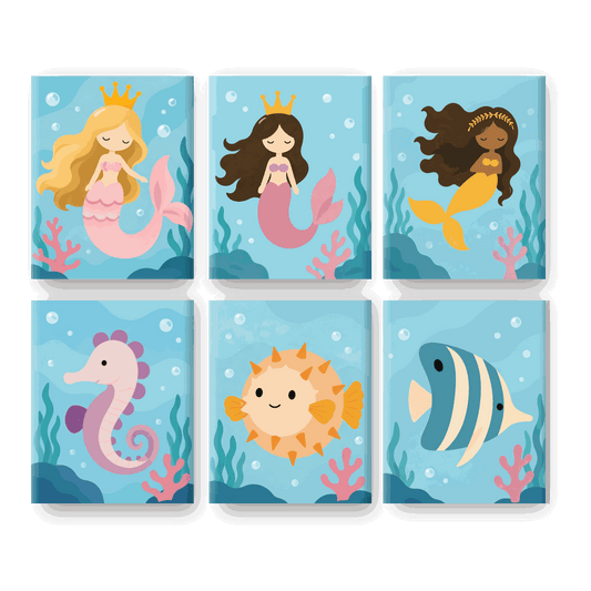 6 Mini Paintings | Onderwaterwereld Vrienden Set