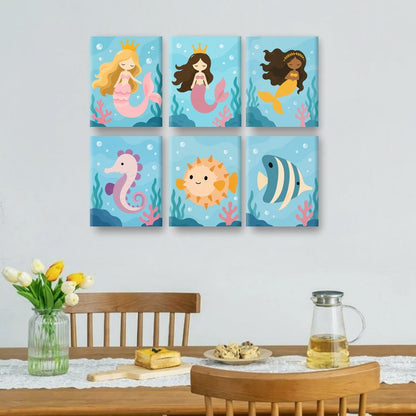 6 Mini Paintings | Onderwaterwereld Vrienden Set