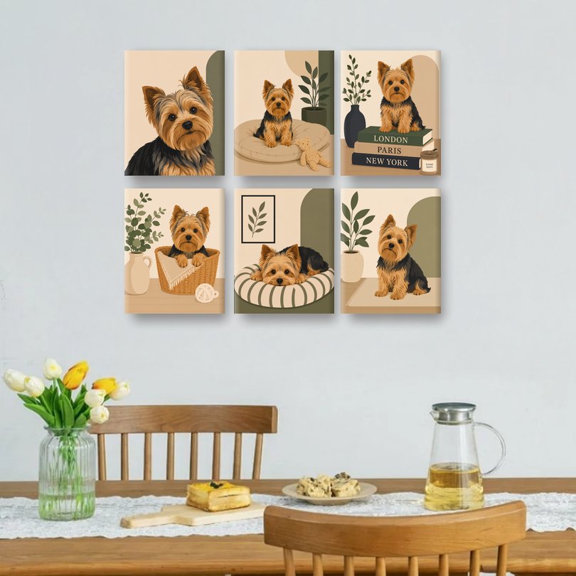 6 Mini Paintings | Yorkie Set