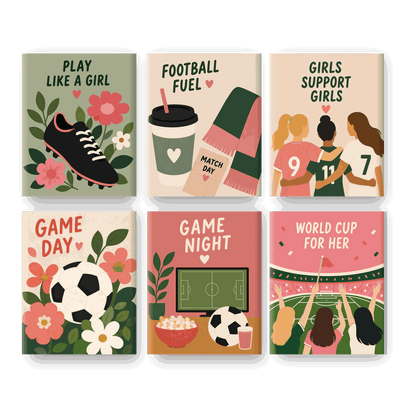 6 Mini Paintings | Voetbal Meisje Set