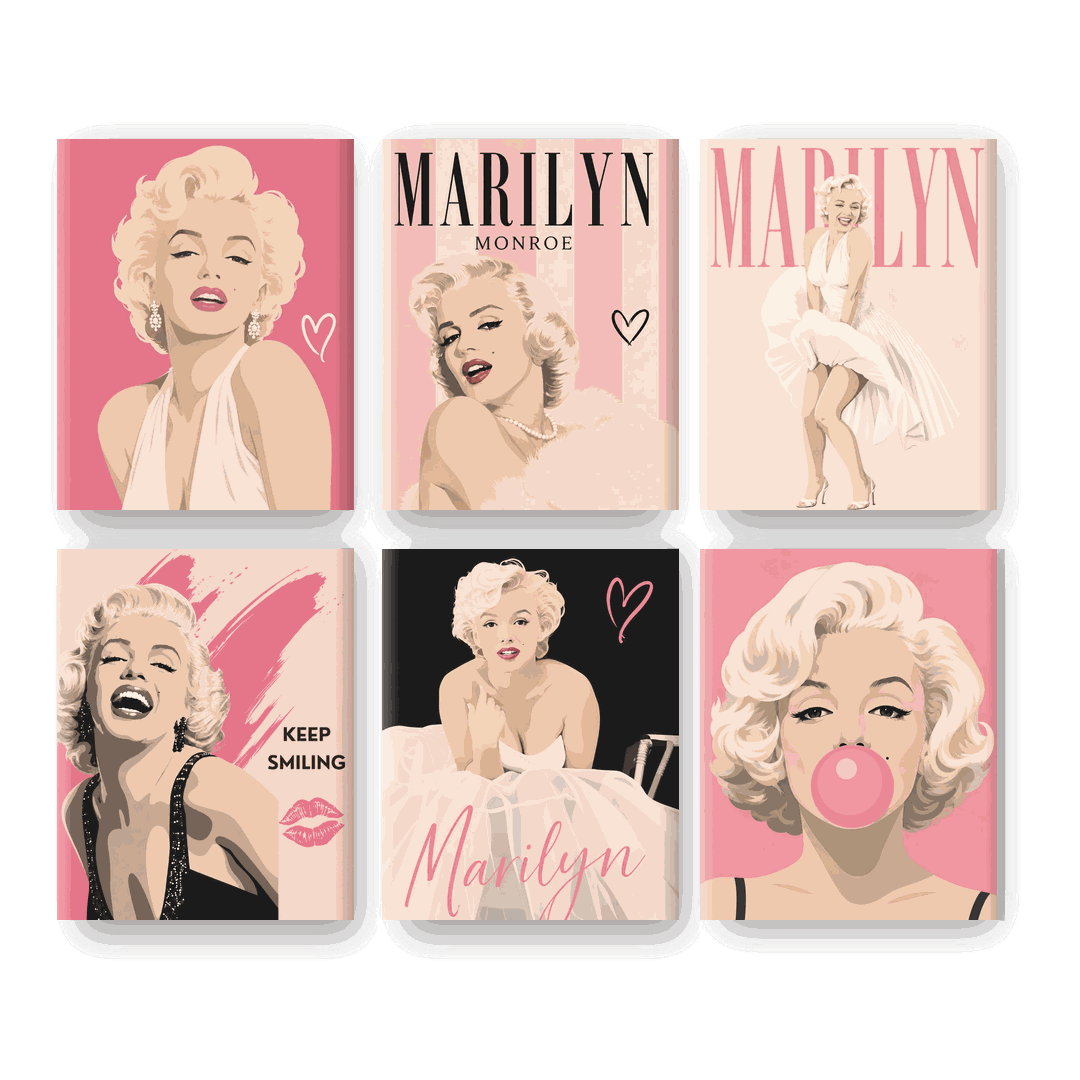 6 Mini Paintings | Hollywood Icoon Set - Schilder Op Nummers