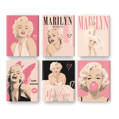 6 Mini Paintings | Hollywood Icoon Set - Schilder Op Nummers