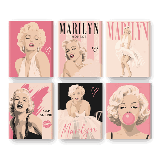 6 Mini Paintings | Hollywood Icoon Set - Schilder Op Nummers