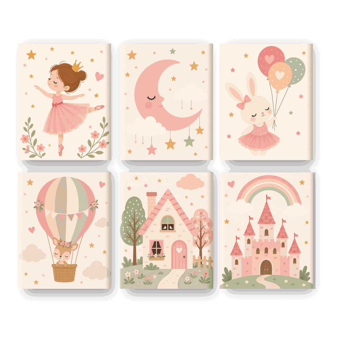 6 Mini Paintings | Klein Ballerina Meisje Set