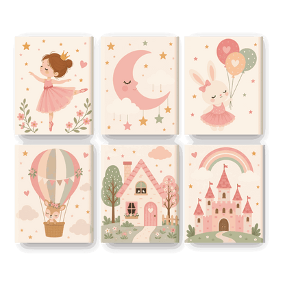 6 Mini Paintings | Klein Ballerina Meisje Set