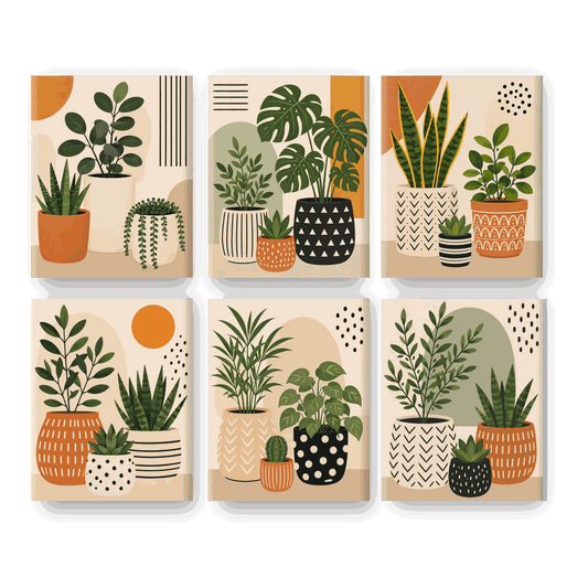 6 Mini Paintings | Plant Trio Set