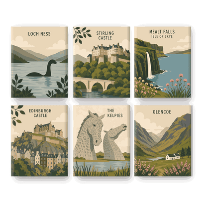 6 Mini Paintings | Loch Ness Set