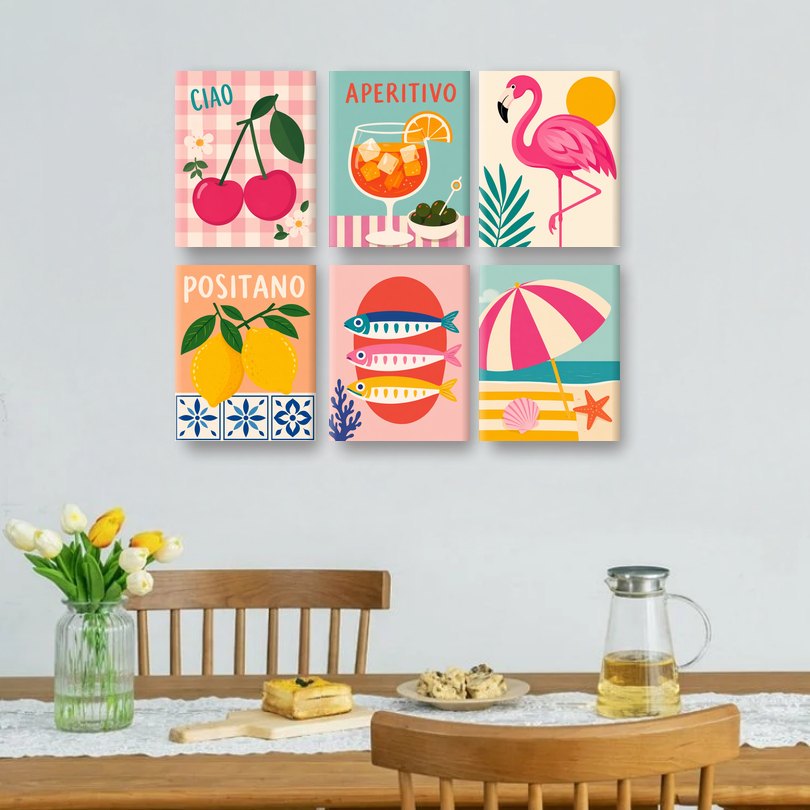 6 Mini Paintings | Ciao Cherries Set