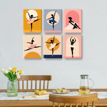 6 Mini Paintings | Ballet Silhouet Set