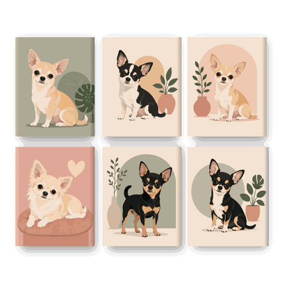 6 Mini Paintings | Chihuahua Set
