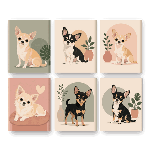 6 Mini Paintings | Chihuahua Set