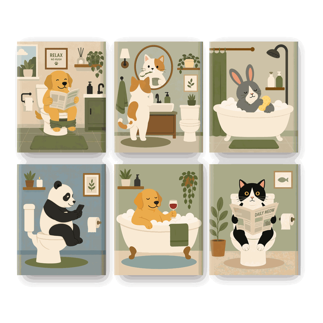 6 Mini Paintings | Relax No Rush Set - Schilder Op Nummers