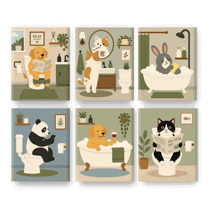 6 Mini Paintings | Relax No Rush Set - Schilder Op Nummers