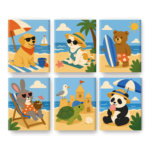 6 Mini Paintings | Gouden Strand Set