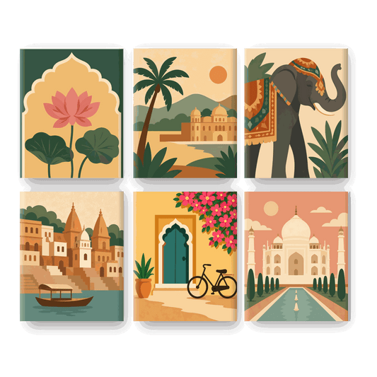 6 Mini Paintings | Heilige Lotus Set - Schilder op nummers