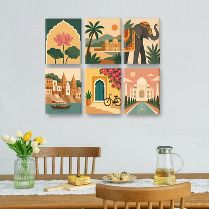 6 Mini Paintings | Heilige Lotus Set