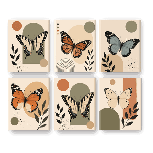 6 Mini Paintings | Koninginnepage Vlinder Set - Schilder Op Nummers