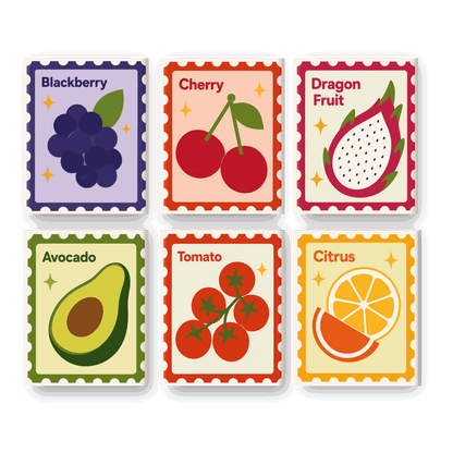 6 Mini Paintings | Fruit Stempels Set - Schilder Op Nummers