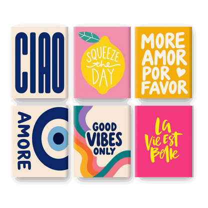 6 Mini Paintings | Good Vibes Only Set