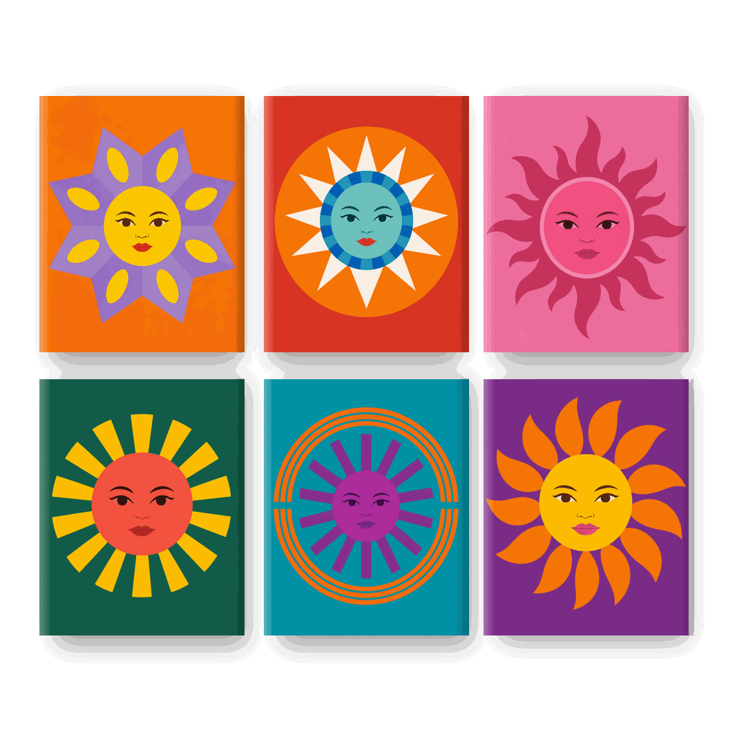 6 Mini Paintings | Zonnig Set