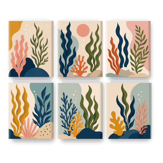 6 Mini Paintings | Oceaan Botanicals Set