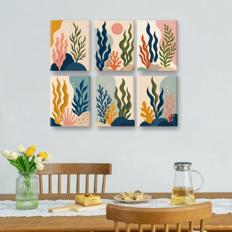 6 Mini Paintings | Oceaan Botanicals Set