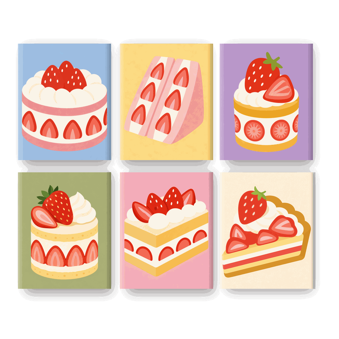 6 Mini Paintings | Bessen Bakkerij Set