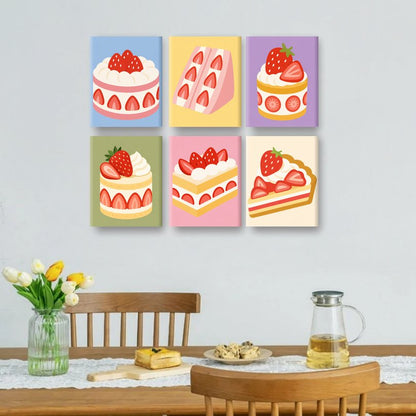 6 Mini Paintings | Bessen Bakkerij Set