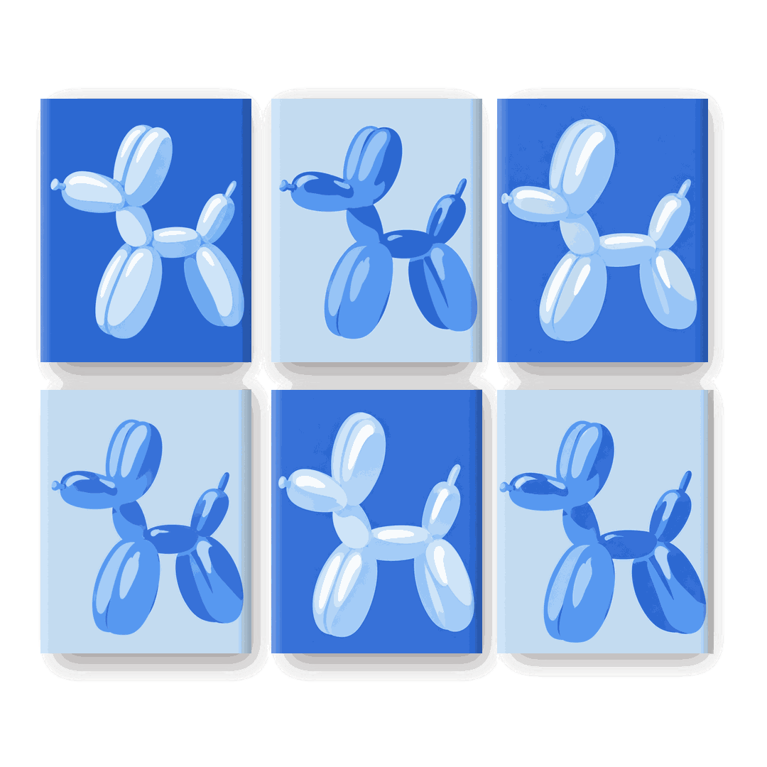 6 Mini Paintings | Blauwe Ballon Pop Set