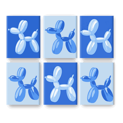 6 Mini Paintings | Blauwe Ballon Pop Set