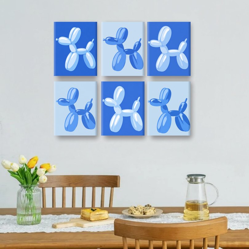 6 Mini Paintings | Blauwe Ballon Pop Set