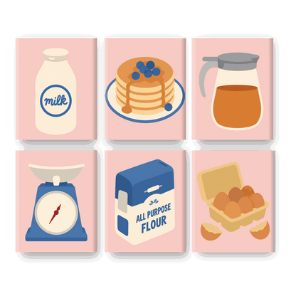 6 Mini Paintings | Bosbes Pannenkoeken Set
