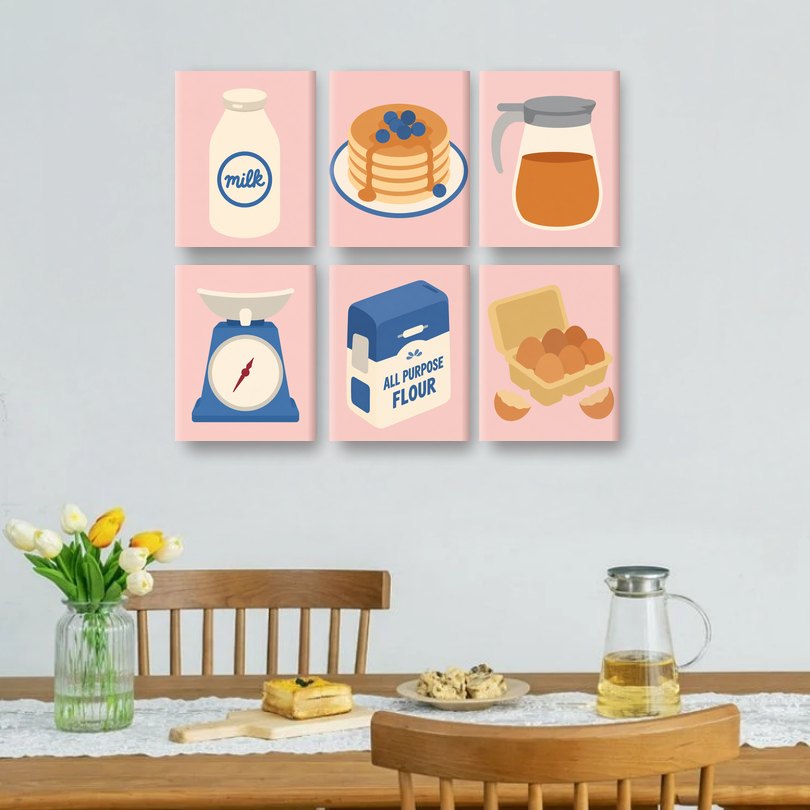 6 Mini Paintings | Bosbes Pannenkoeken Set