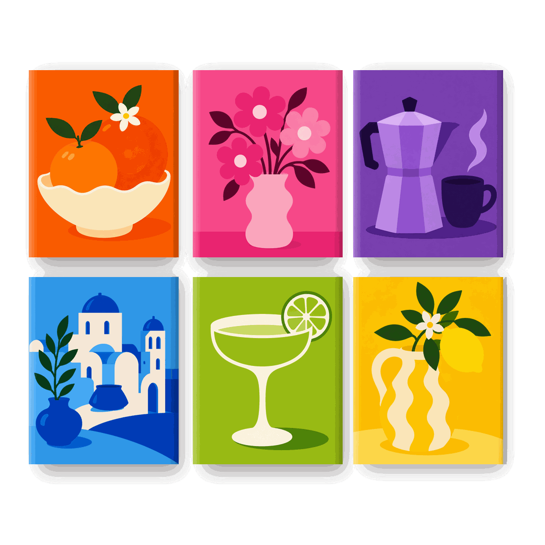 6 Mini Paintings | Kleurrijke Vibes Set