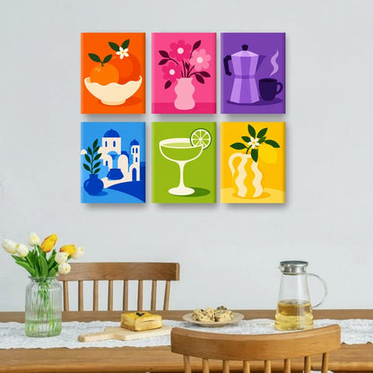 6 Mini Paintings | Kleurrijke Vibes Set