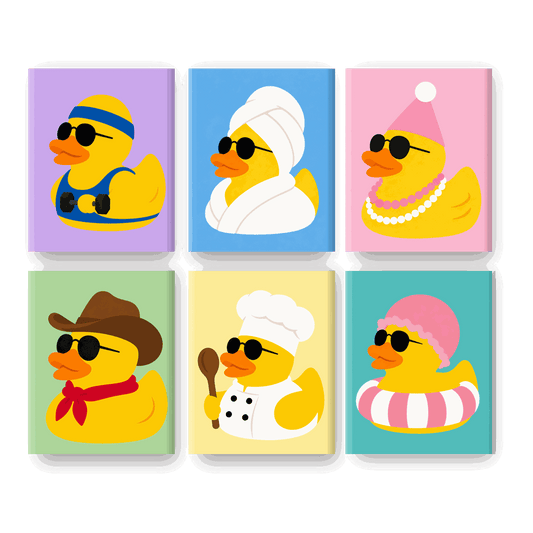 6 Mini Paintings | Eenden Feest Set