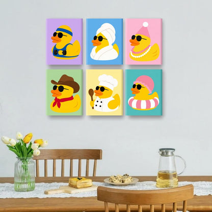 6 Mini Paintings | Eenden Feest Set