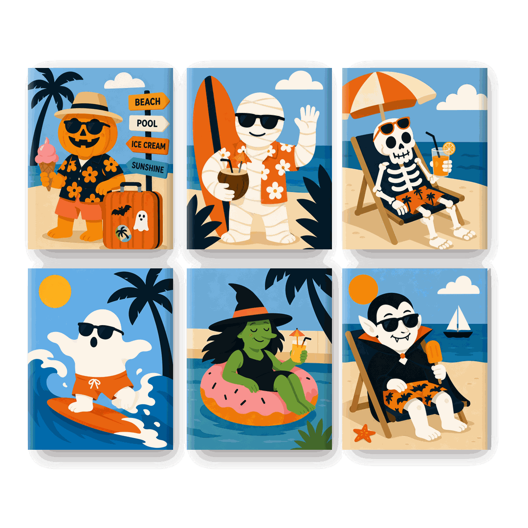 6 Mini Paintings | Halloween Zomer Set