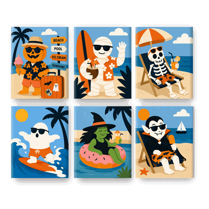 6 Mini Paintings | Halloween Zomer Set