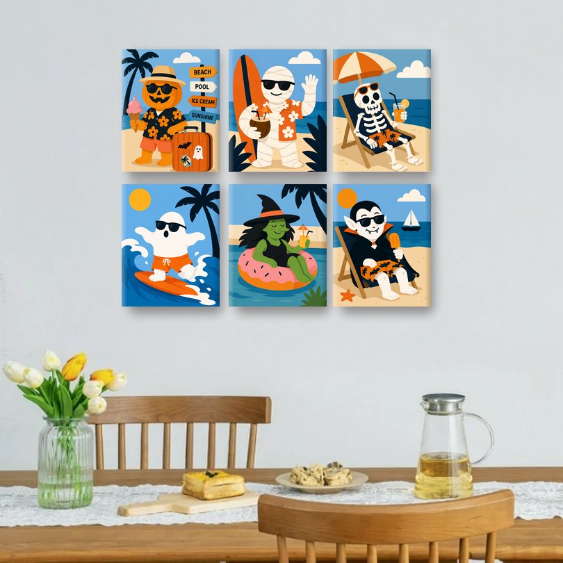 6 Mini Paintings | Halloween Zomer Set