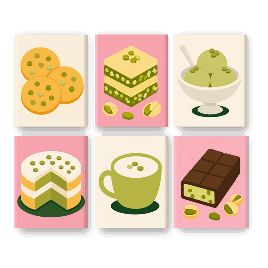 6 Mini Paintings | Pistache Set