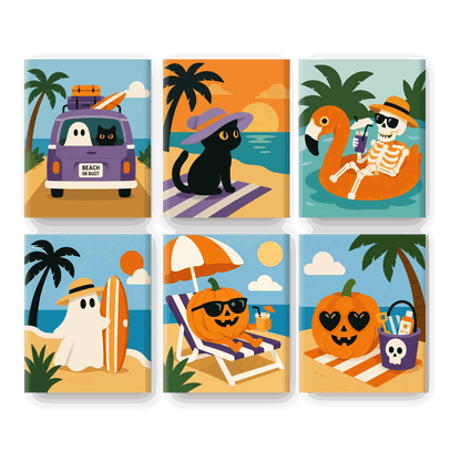 6 Mini Paintings | Summerween Set