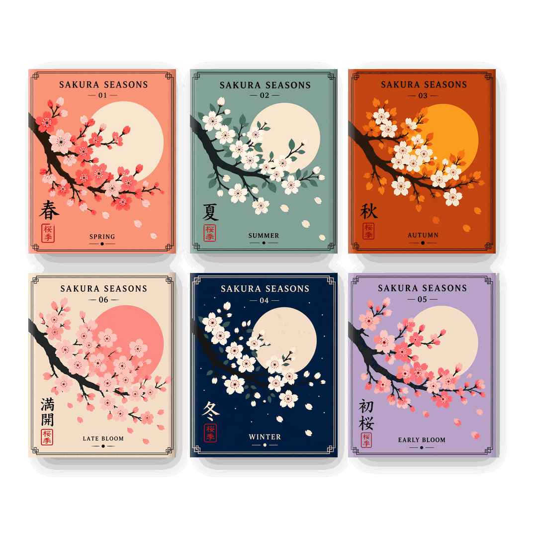 6 Mini Paintings | Sakura Seizoenen Set - Schilder Op Nummers