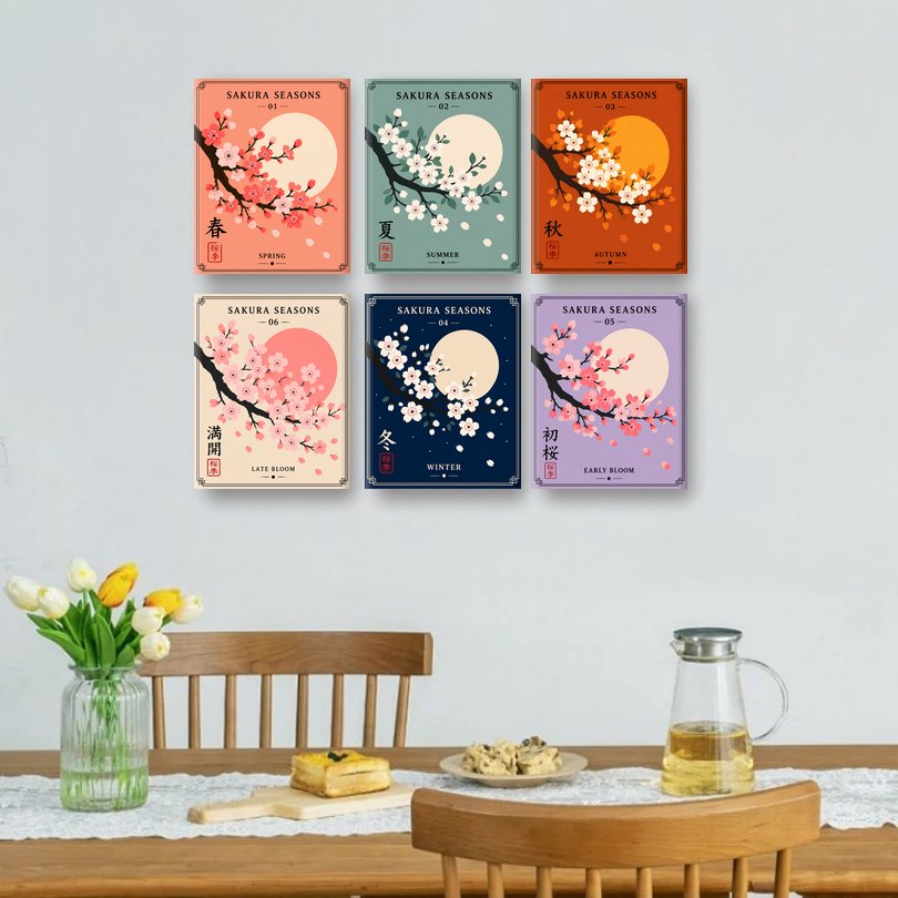 6 Mini Paintings | Sakura Seizoenen Set