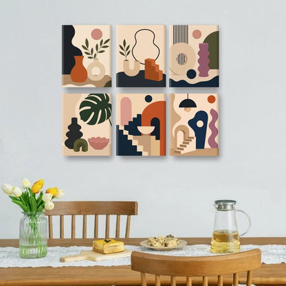 6 Mini Paintings | Boho Vazen Set