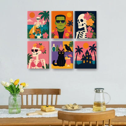 6 Mini Paintings | Halloween in de Zomer Set