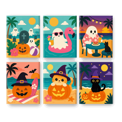 6 Mini Paintings | Spooky Zomer Set