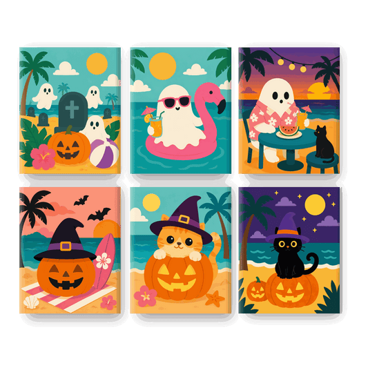 6 Mini Paintings | Spooky Zomer Set
